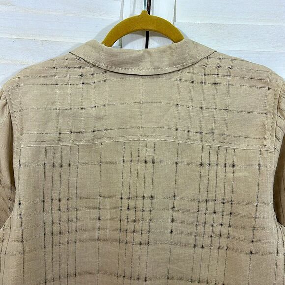 Charter Club Linen Blouse 14 Top Beige Neutral NWOT - Picture 12 of 13